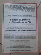 Plakat za prosvjed na Pilama 22. prosinca 2007.